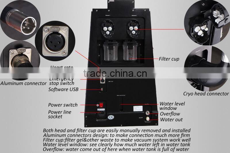 Criolipolisis equipment, 4 heads,emergency stop&heart rate tester, 2 years warranty
