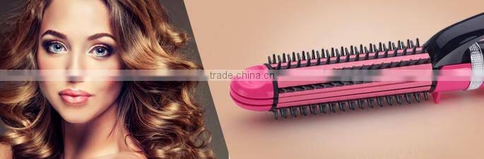 2 in 1 hair straightener brush electric lcd straightening rolling hair comb best hair straightener brush and curler