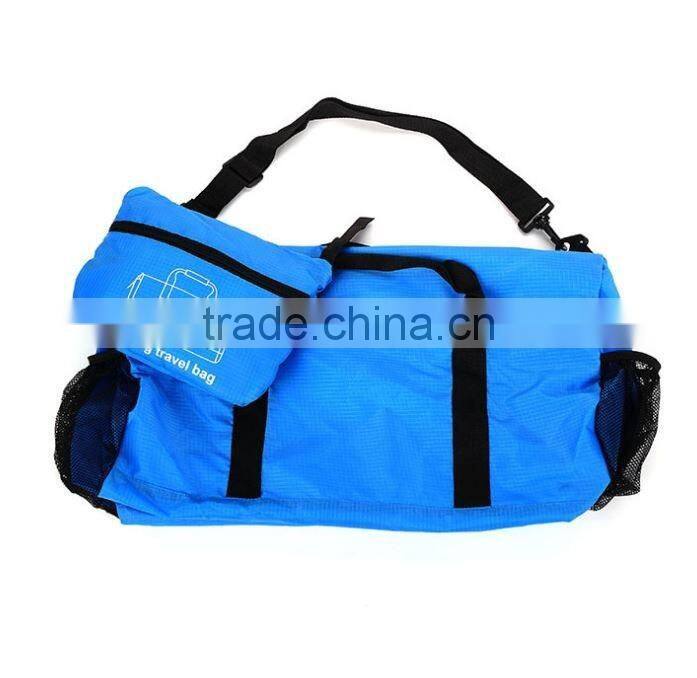 Hot fashion style cheap colorful 210D plaid material foldable big travel luggage bag