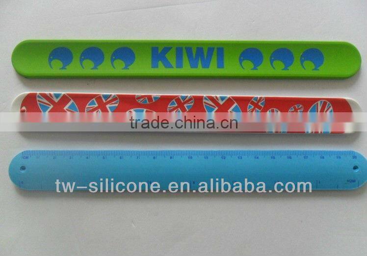 custom silicone wrist band ruler slap ruler