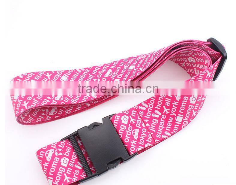 colorful heat transfer polyester luggage belt, travel luggage belt, luggage strap