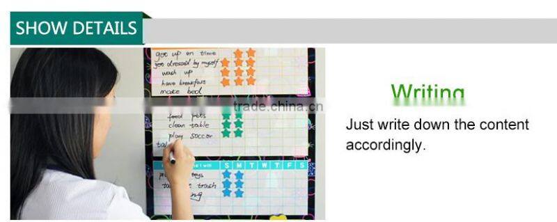 Magnetic Dry Erase Wall Sticker Printed Whiteboard Weekly Calendar 60 x 40 cm