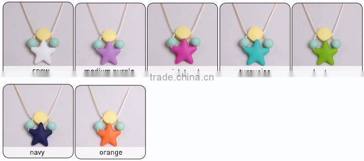 Fashion FDA mom wearing silicone bond teether pendant