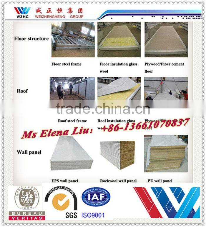 Sandwich Panel steel structure Container house/sandwich panel house 20FT container house container living homes