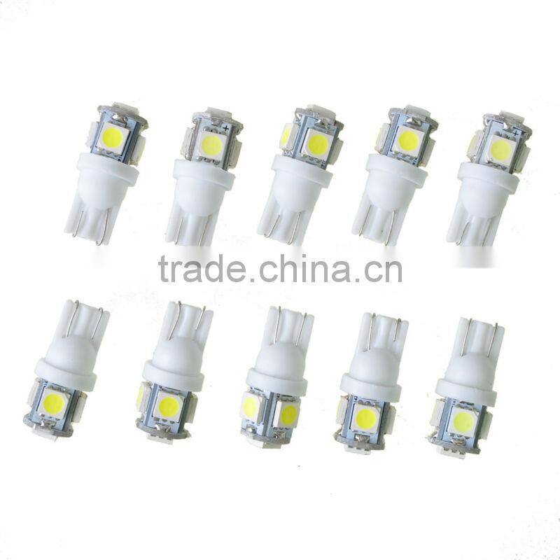 Packed 20pcs DC 12V White T10 Wedge 5-SMD 5050 LED Car Light bulbs 192 168 194 2925 W5W