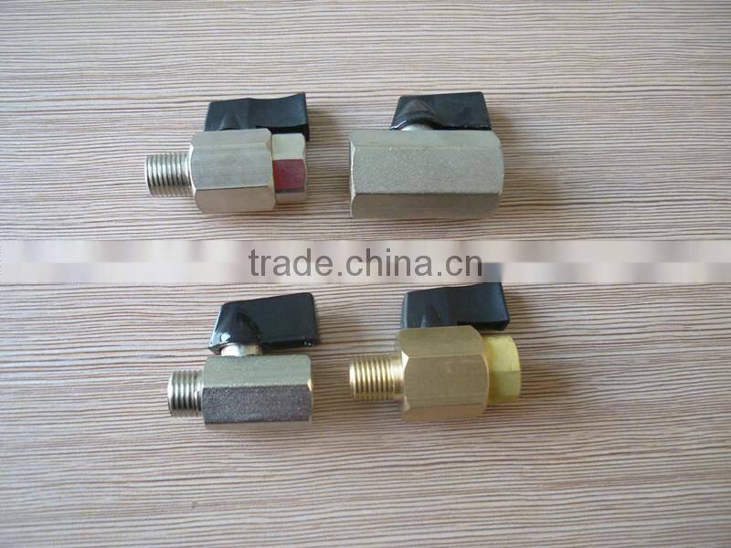 brass ball valve with size of 1/4" 3/8"1/2" ,valve ball , male and female thread ,brass body with nipple or chrome planted ,
