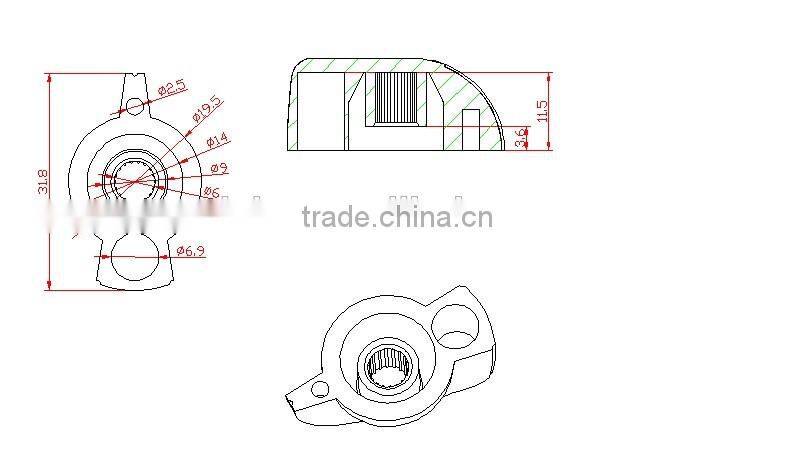 chicken-head potentiometer knob 6mm for knurled shaft