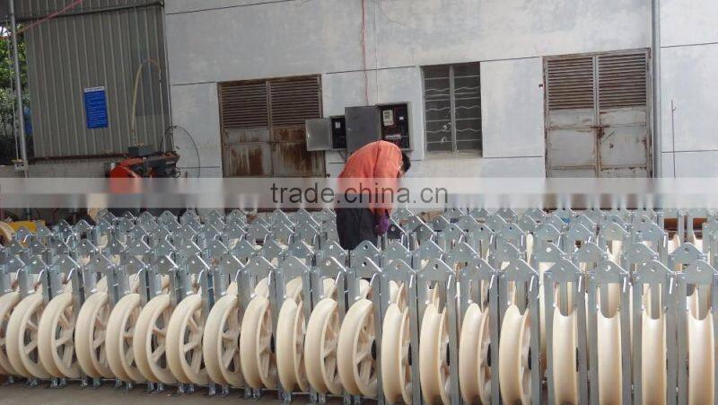 5 Bundled Cable / OPGW Conductor Pulley for Power Line Construction 800mm2 , Rubber Covered