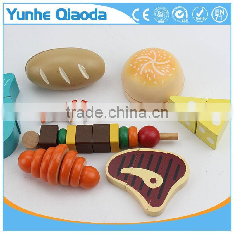 wooden food lunch basket set for years of play wooden 9 piece food basket