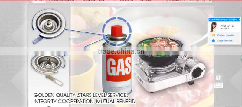 cartridge camping gas aerosol valve with red cap