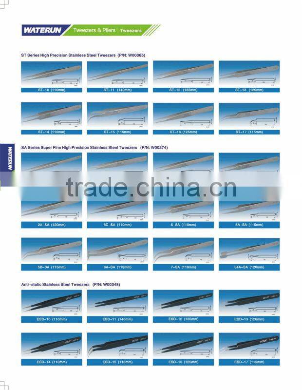 Beauty eyelash extension stainless steel tweezers