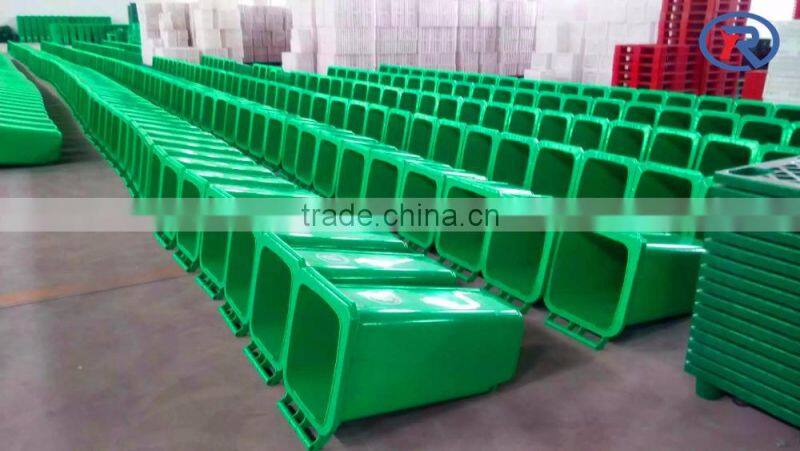 Square outdoor garbage container for sale hdpe plastic trash can, street recycle dust bin with lid