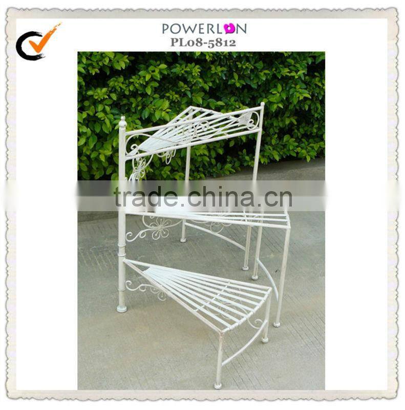3-tier metal flower pots stand indoor and outdoor