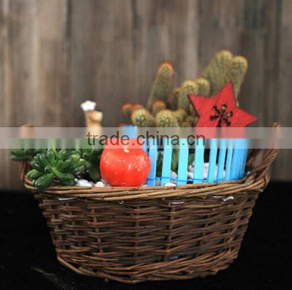 2016 new creative hanging wicker basket handmade crafts wicker flower pot