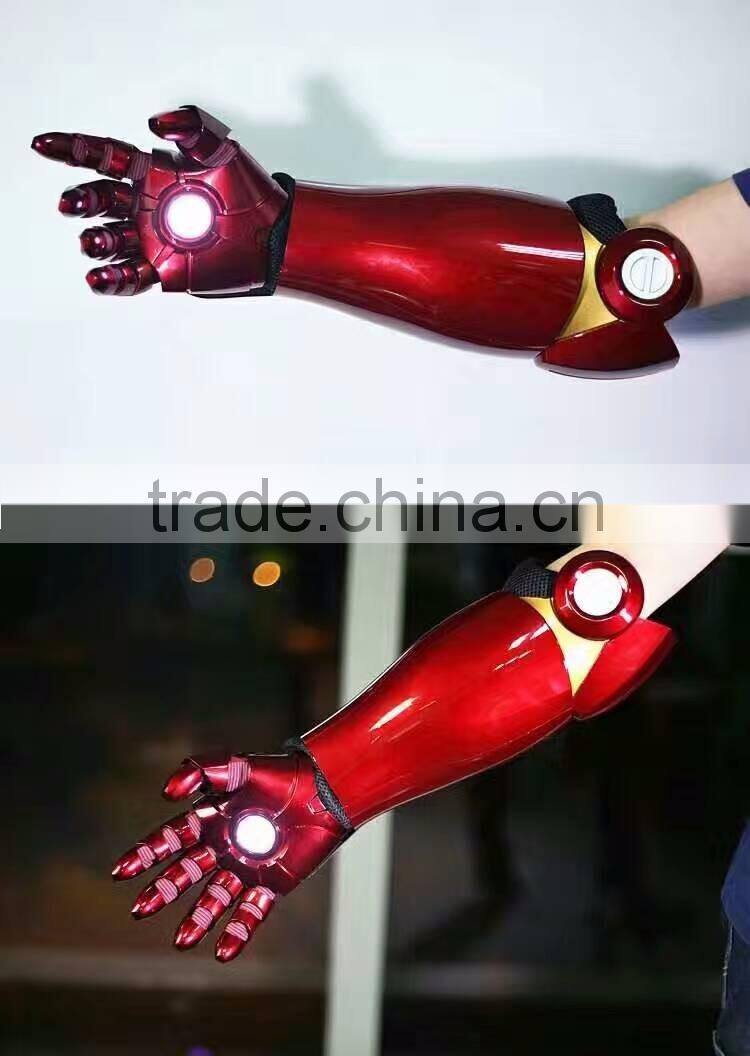 New arrival cool ironman arm 1:1 wearable MK7 Flashing Light Arm gloves,Cosplay Costume Remote Control Gloves With LED Light