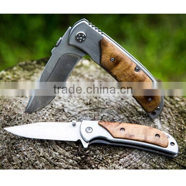 OEM wood handle 440C stainless steel blade multi pocket knives