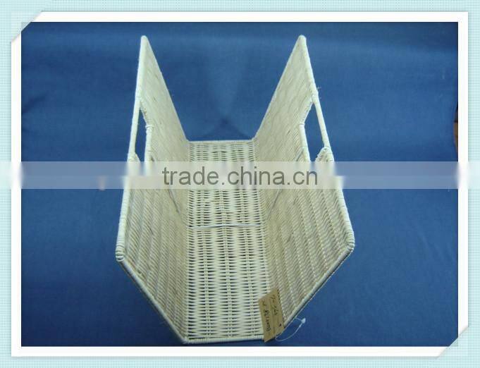 White rattan storage holder