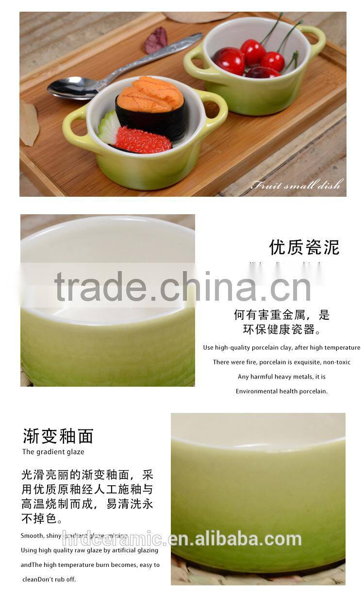 Cheap ceramic pet bowl/ceramic soup bowl with handle