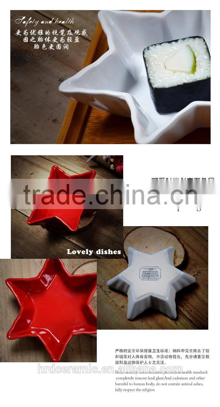 China dish star shape small ceramics dish,sauce dish ,creative dish, snack dish