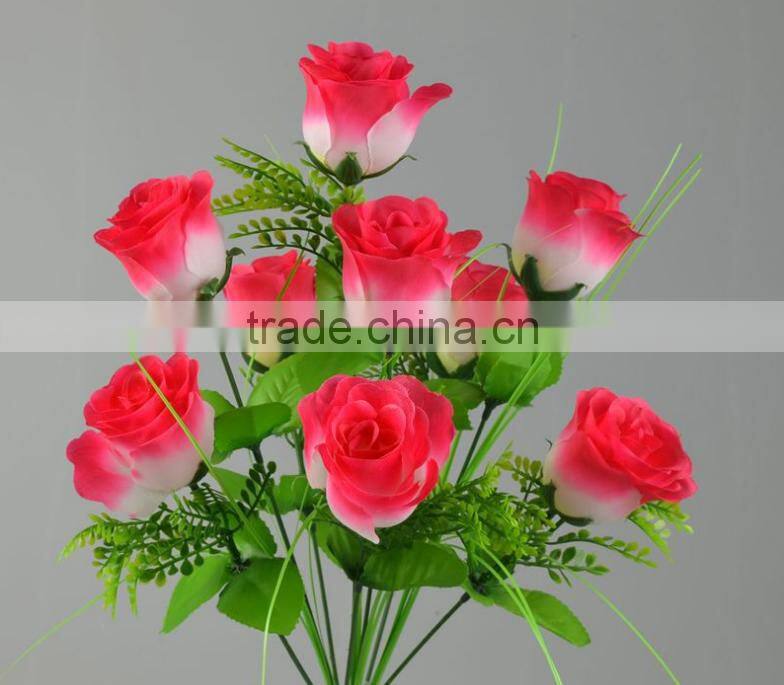 plastic flower bouquet wedding silk rose flower bouquet