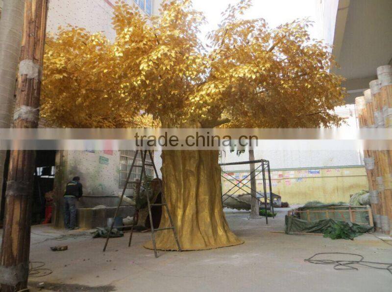Fake Large Silk Golden Ficus/Banyan Tree