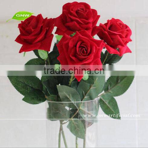GNW FLS07 Flowers Artificial Wedding Decoration Centerpieces Red Velvet Rose Flower