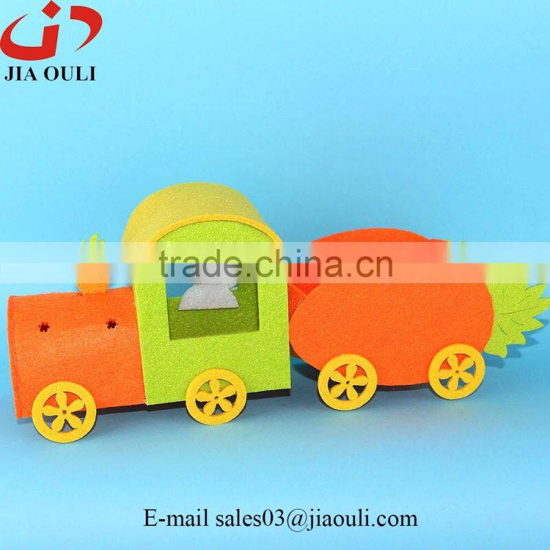 New design easter decoration gifts with LED non-woven radish shape train