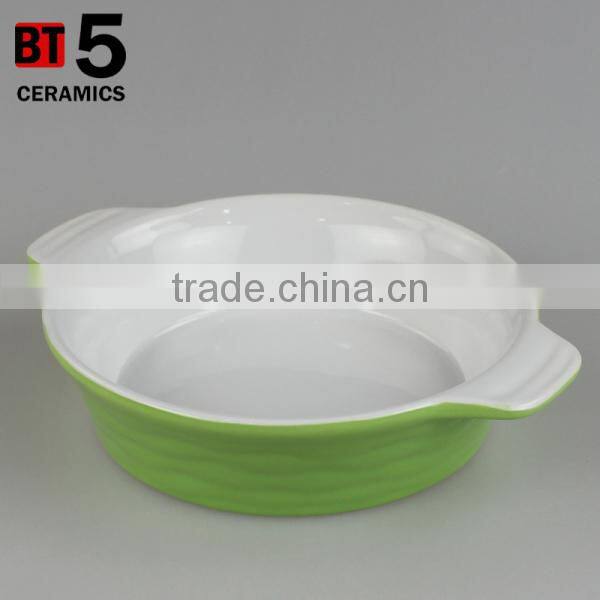 BT5-SD09G Stonware large green 1.2L deep dish baker