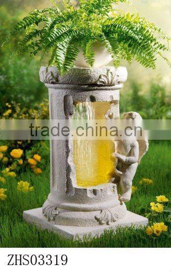 garden angel fountain with LED light