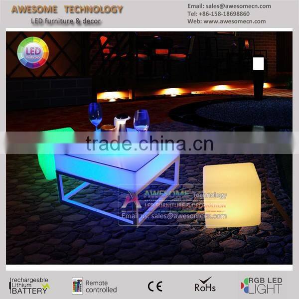 light up white plastic coffee table for wedding (TP112)