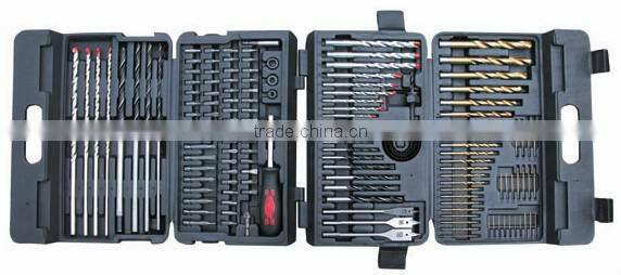 144PCS Drills & Bits Set(TWIST DRILLS WITH BRIGHT FINISH/MASONRY DRILL BITS/WOOD DRILL BITS)