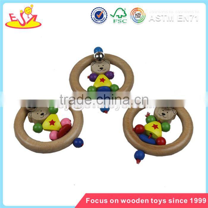Wholesale children musical wooden sound toy top quality baby wooden sound rattle toy W08K001