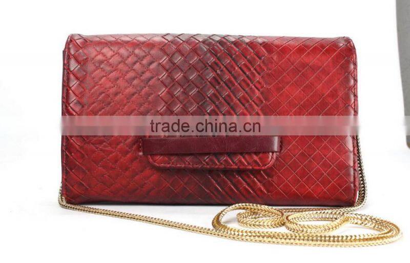 Ladies 2016 fashion knitting fabric envelope clutch bag