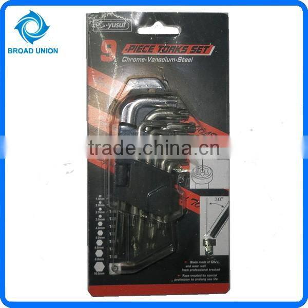 9PC Types Of Allen Key Wholesale Hex Key Wrench