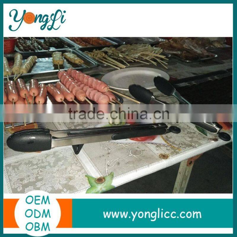 Stainless Steel Set of 2 New Easy Grip 12 and 9 Inch Silicone Kitchen Tongs