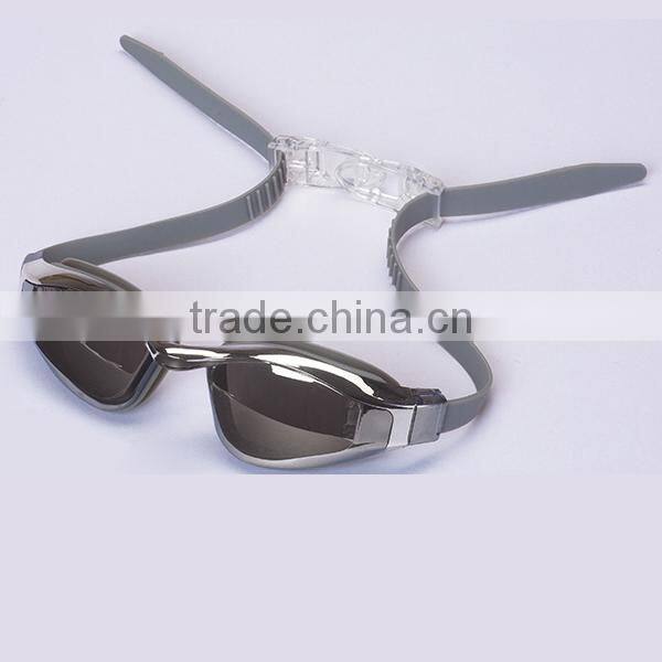 Anti-fog Mirrored Lens Wholesale Adult Swimming Goggles with quick adjustable buckle