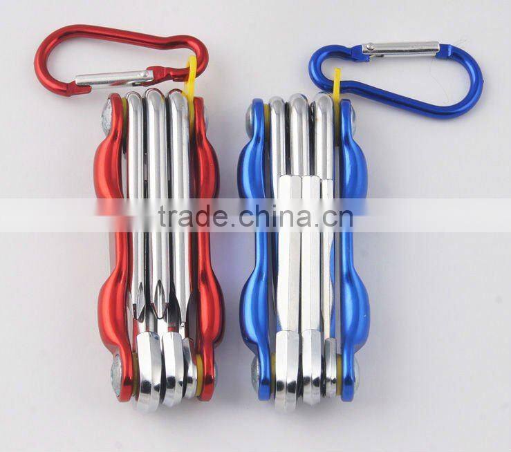 2014 new Stock pocket mini multi aluminium oxide promotion bike keychain tools 603-6