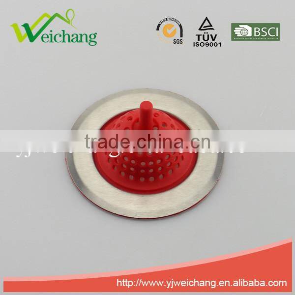 WCTS1062 silicone sink strainer with stainless steel high quality collapsible over the sink strainer