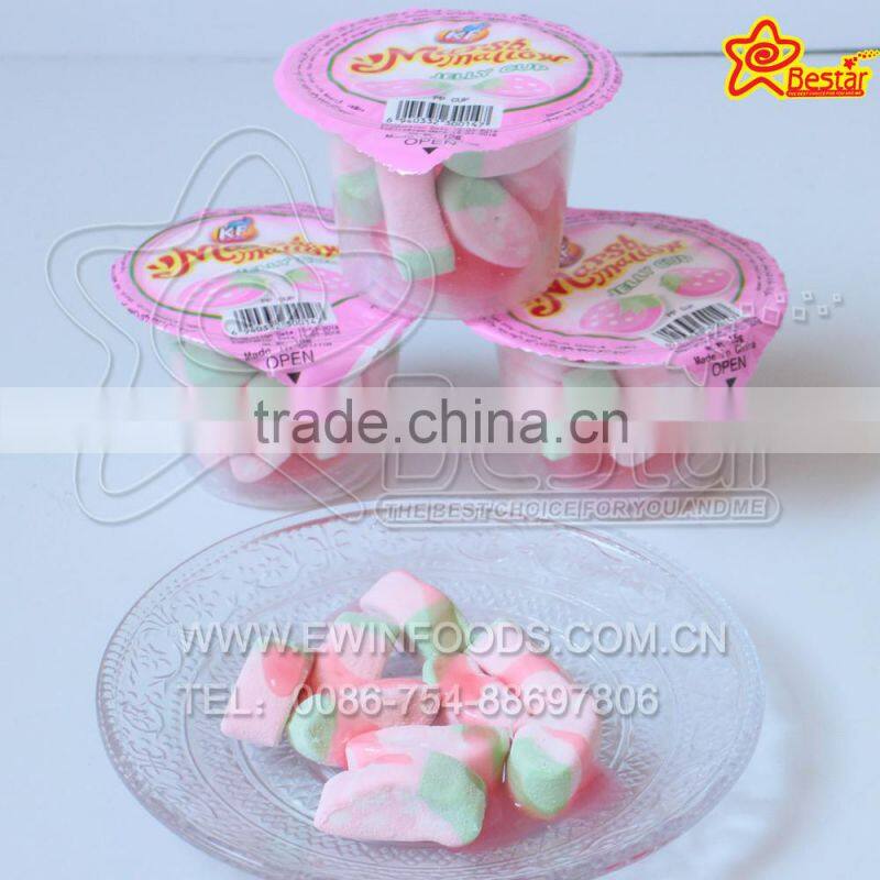 Hot Sale Strawberry Shape Marshmallow With Fruity Jam