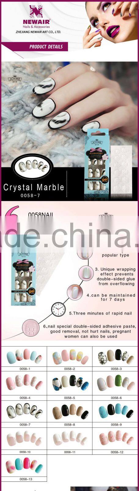 Professional Painted UV gel tips with double-sided tape nail art tips