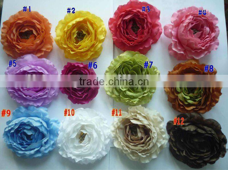 4" cream/ivory artificial Ruffle Ranunculus flower