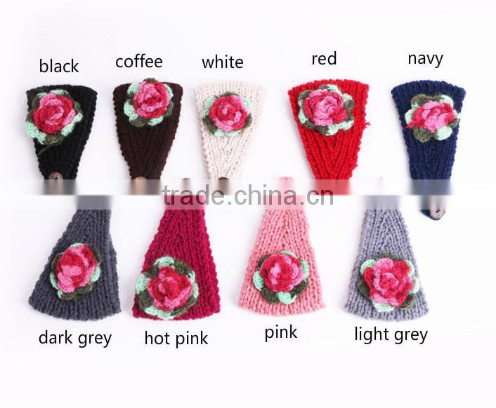 Hot sell stock crochet head wraps crochet knit headwrap