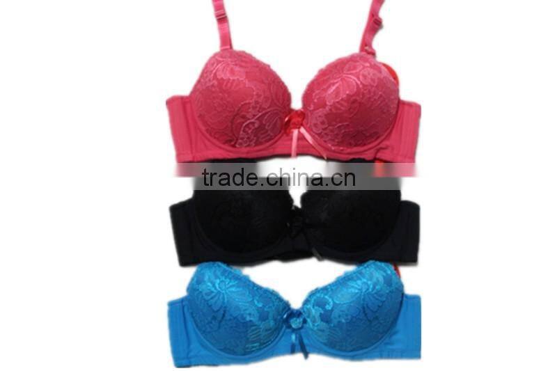 Ladies push up bra C cup with adjustable shoulder strap