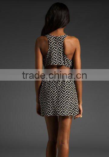 12DR013 2012 summer mini sexi fladies dresses with With White Dots