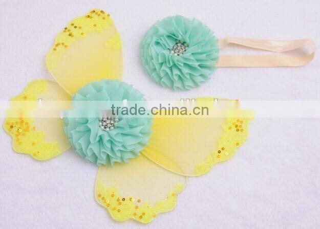 2016 new style baby butterfly wings and headband as photography props