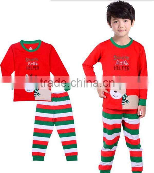 Cheap Wholesale Fashion Nightwear Cotton Kids Christmas Pajama sets