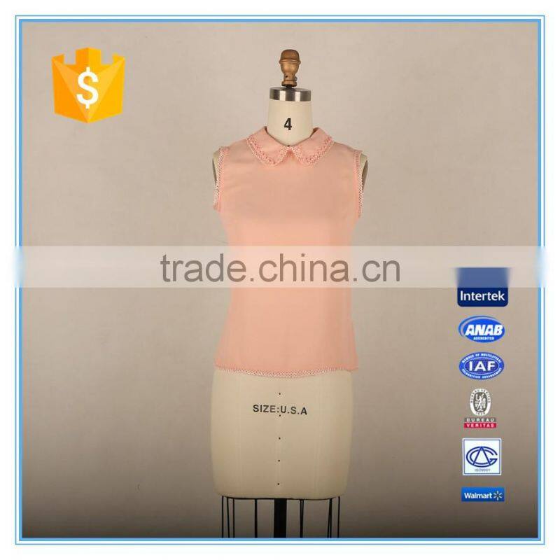 Latest Design Girls Sleeveless Top Kid Clothes 2016 Summer Beaded Design