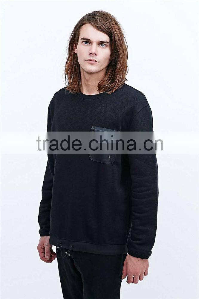 OEM winter chest zipper pocket hoodies mens hoodie wholesale