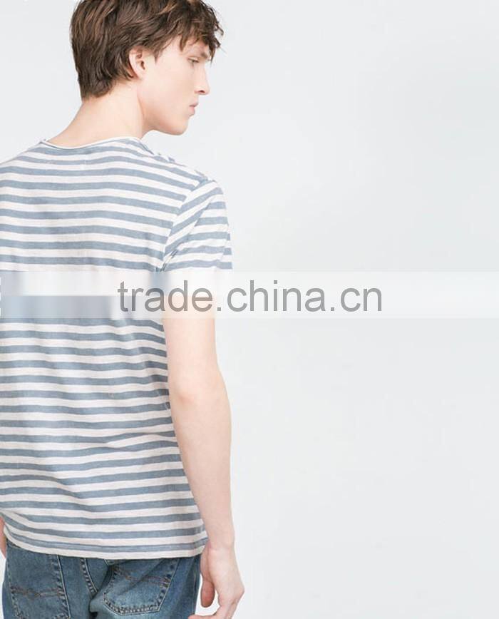 Men striped longline t shirt wholesale China