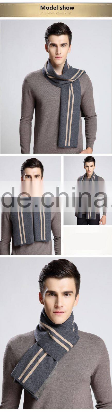 Fashionable Design Top Men's 100% Wool Knit Winter Soft Scarf